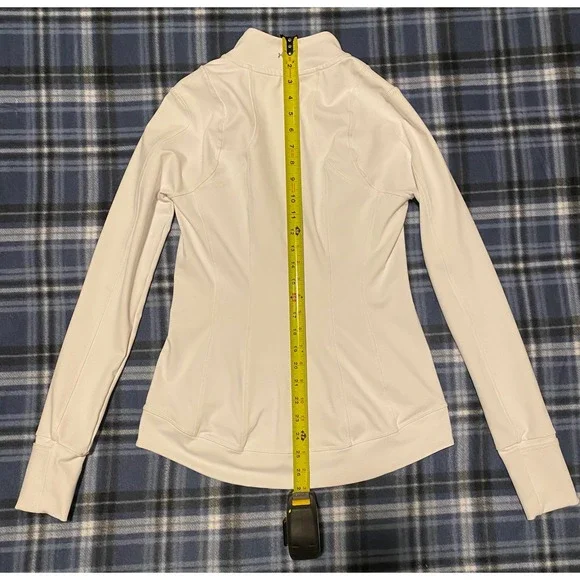 Kyodan Womens White Full Zip Athletic Jacket Thumbholes Mock Neck Yoga Gym Small - Picture 7 of 8